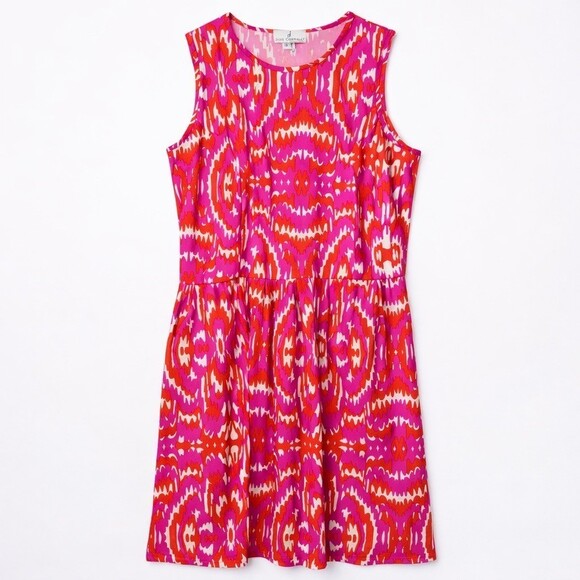 Jude Connally pink Sleeveless rachel Dress Size Small jude cloth ikat print - Picture 2 of 7